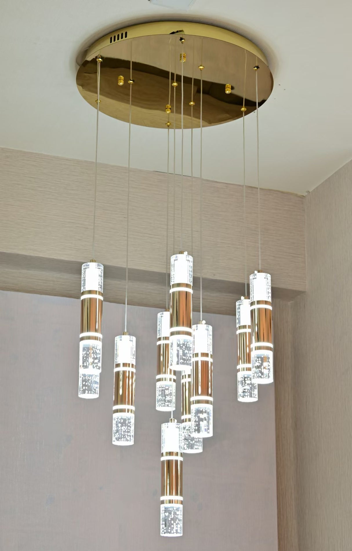 LÁMPARA COLGANTE PREMIUM SAVANNAH GOLD LED + CONTROL REMOTO