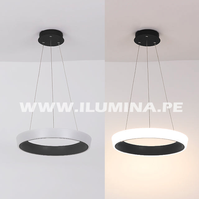 LÁMPARA COLGANTE DORIANA SLIM LED BLACK + CONTROL REMOTO