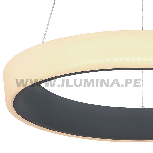 LÁMPARA COLGANTE DORIANA SLIM LED BLACK + CONTROL REMOTO