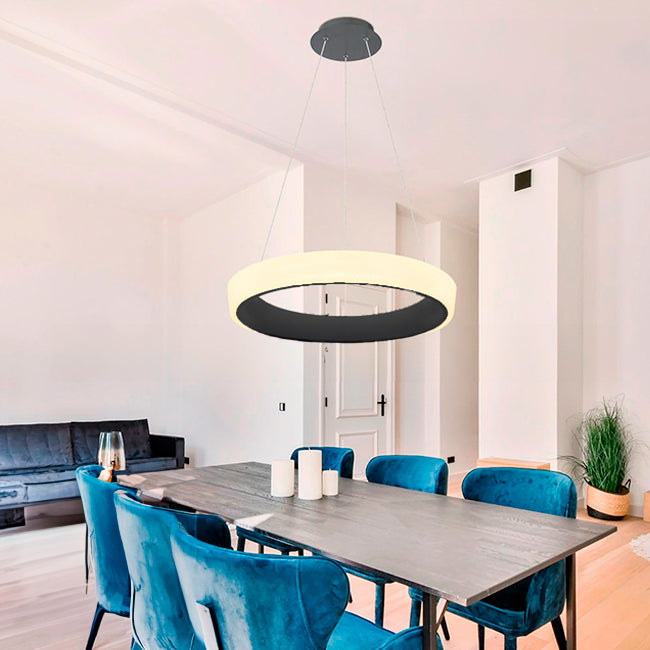 LÁMPARA COLGANTE DORIANA SLIM LED BLACK + CONTROL REMOTO