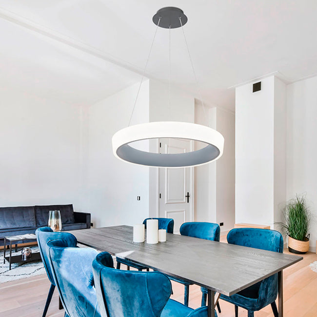 LÁMPARA COLGANTE DORIANA SLIM LED GRAY + CONTROL REMOTO
