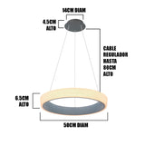 LÁMPARA COLGANTE DORIANA SLIM LED GRAY + CONTROL REMOTO