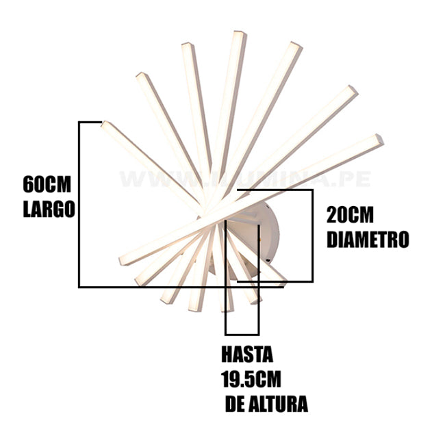 LÁMPARA DE TECHO MIRABELLA SILVER + CONTROL REMOTO LED