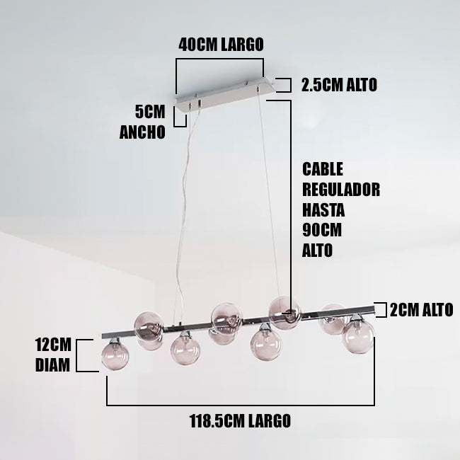 LÁMPARA COLGANTE AFRODITA SILVER LUX LED - SIN FOCO