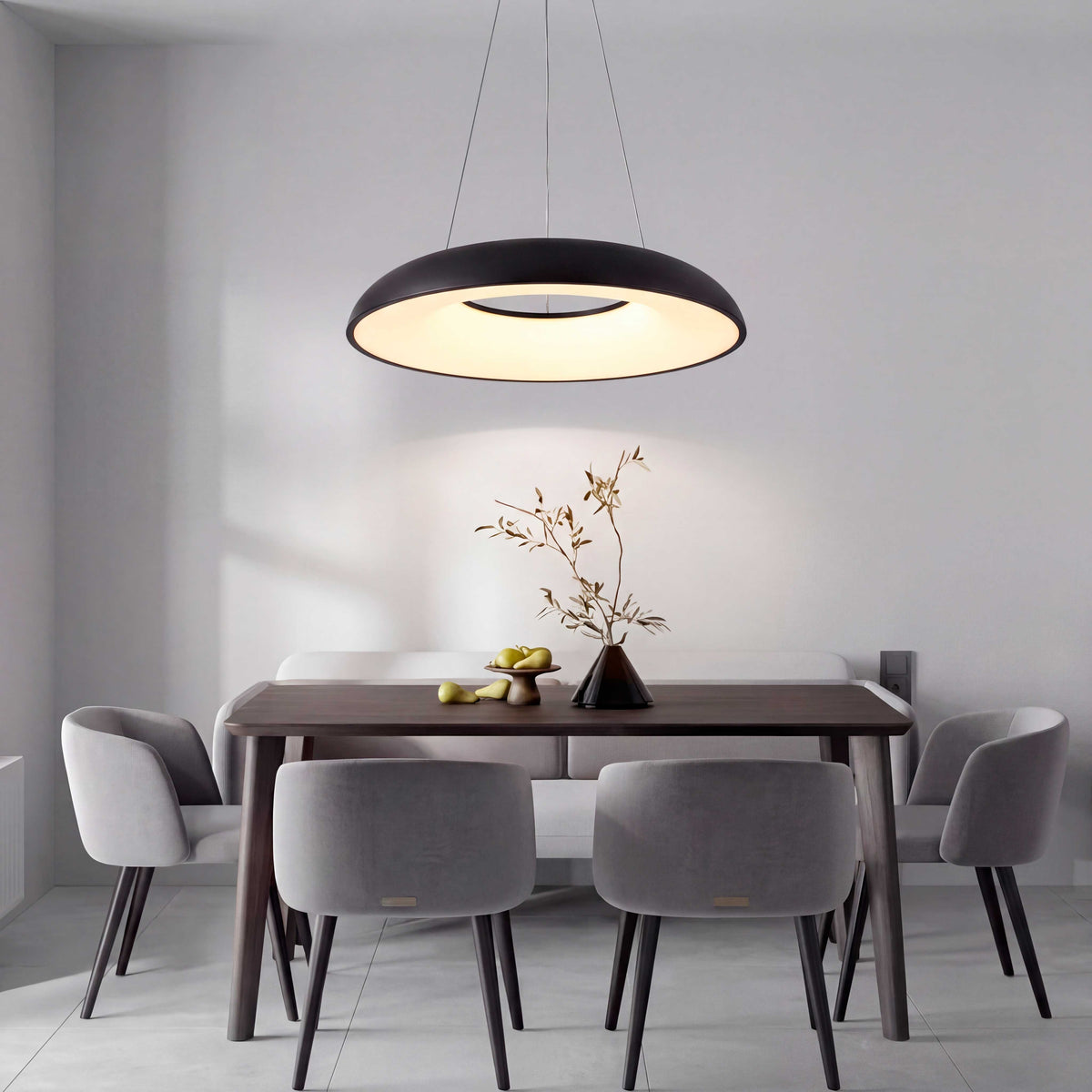 LÁMPARA COLGANTE LED ALBA BLACK + CONTROL REMOTO