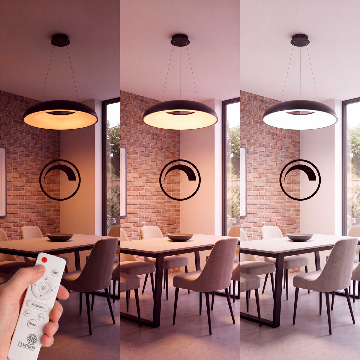LÁMPARA COLGANTE LED ALBA BLACK + CONTROL REMOTO