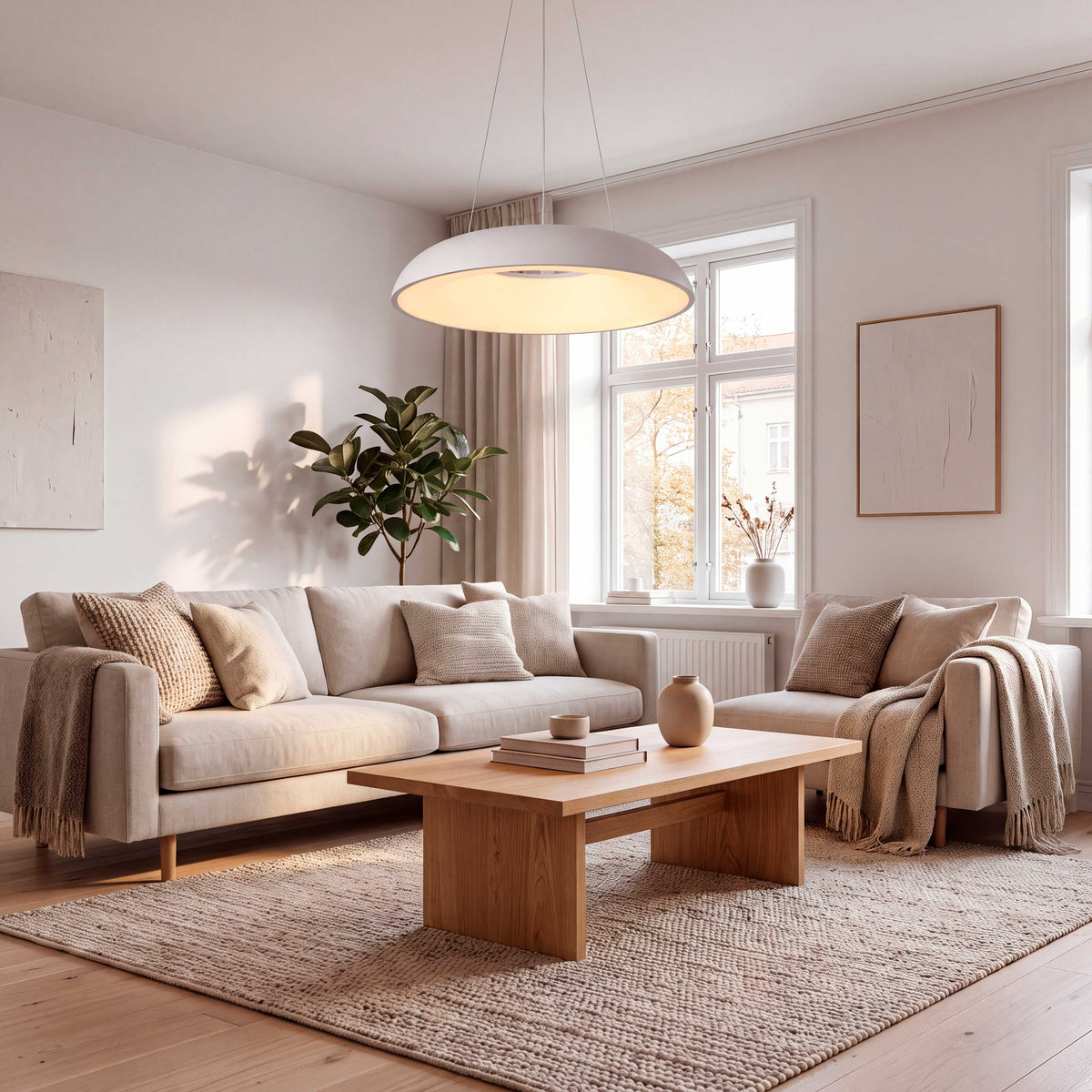 LÁMPARA COLGANTE LED ALBA WHITE + CONTROL REMOTO