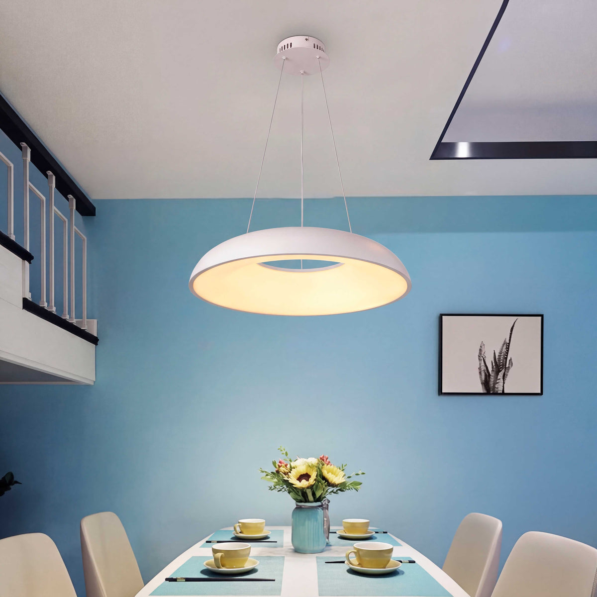 LÁMPARA COLGANTE LED ALBA WHITE + CONTROL REMOTO