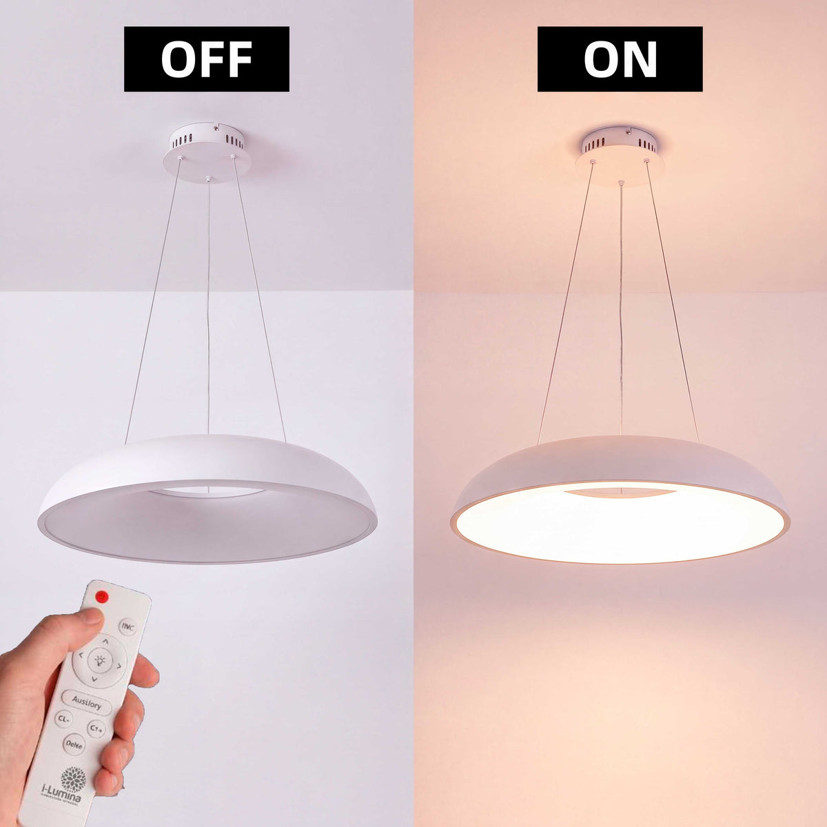 LÁMPARA COLGANTE LED ALBA WHITE + CONTROL REMOTO