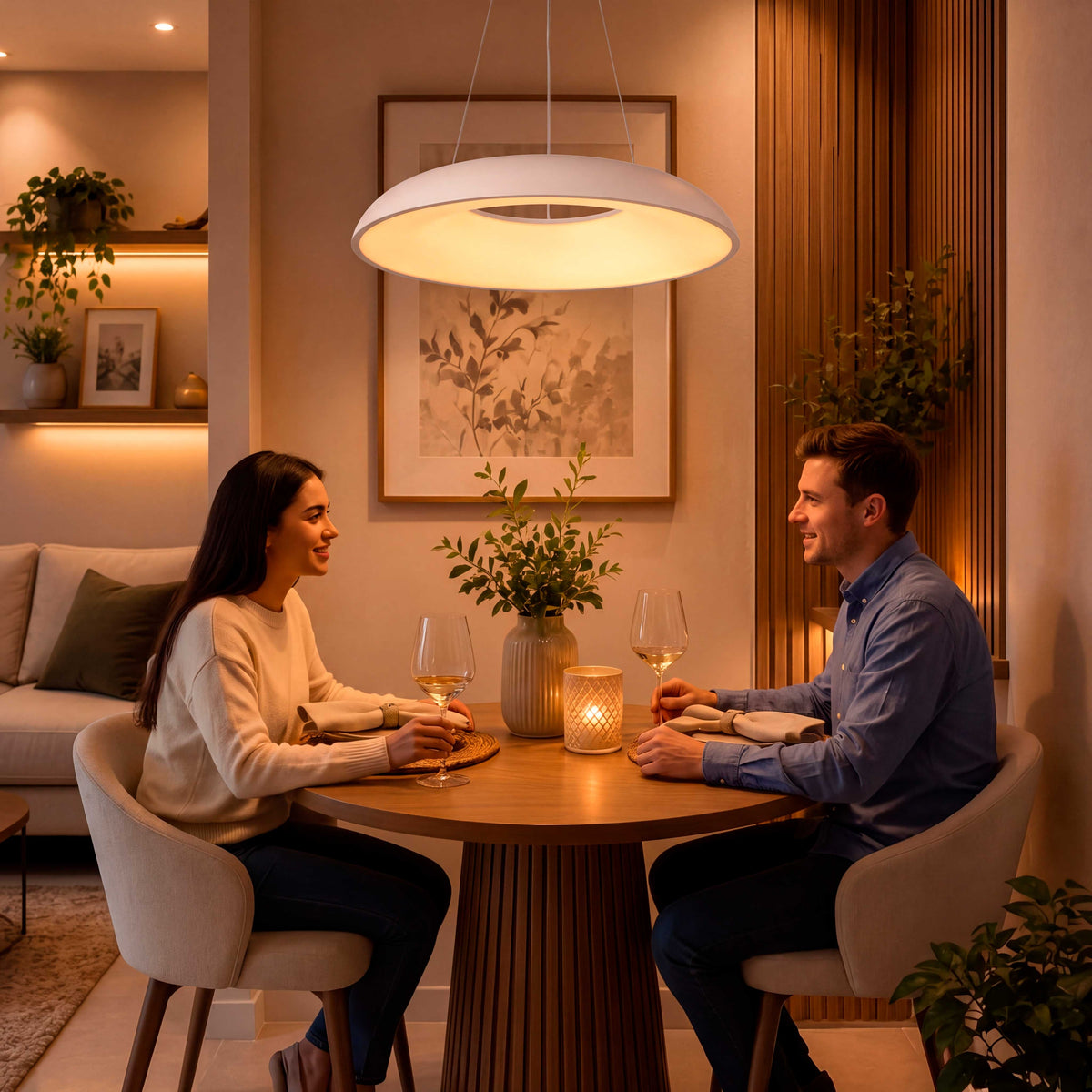 LÁMPARA COLGANTE LED ALBA WHITE + CONTROL REMOTO