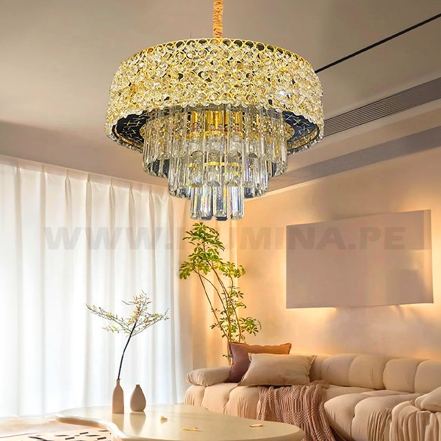 LÁMPARA COLGANTE LED MALAK KRYSTAL GOLD 9726