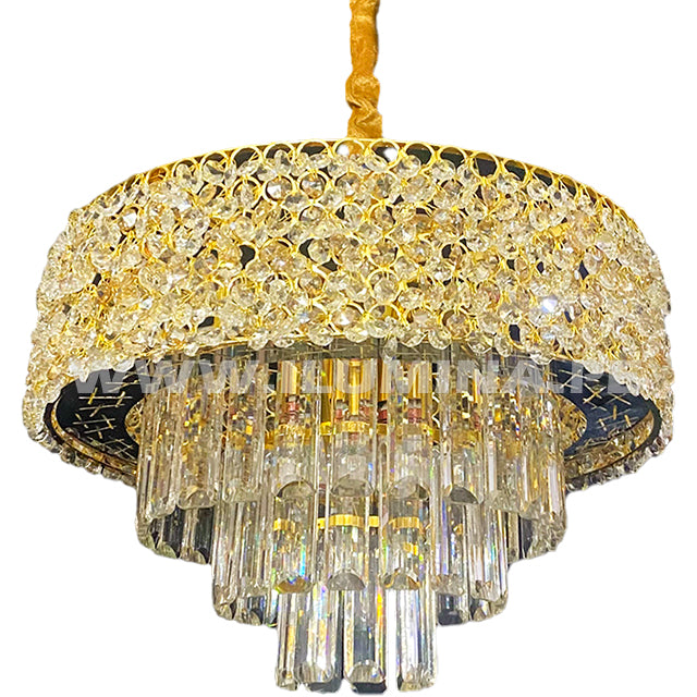 LÁMPARA COLGANTE LED MALAK KRYSTAL GOLD 9726