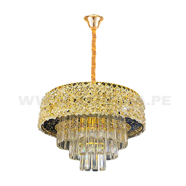 LÁMPARA COLGANTE LED MALAK KRYSTAL GOLD 9726