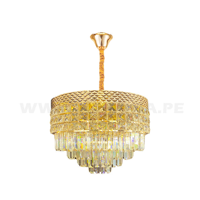 LÁMPARA COLGANTE LED FATIMA KRYSTAL GOLD 9737-450