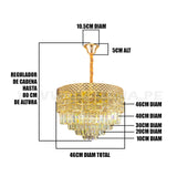 LÁMPARA COLGANTE LED FATIMA KRYSTAL GOLD 9737-450