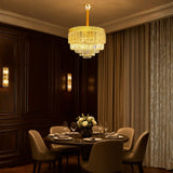 LÁMPARA COLGANTE FATIMA KRYSTAL GOLD + FOCO VELA E14 4W TRANSP LUZ CÁLIDA