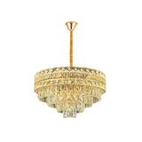 LÁMPARA COLGANTE AISHA KRYSTAL GOLD + FOCO VELA E14 4W TRANSP LUZ CÁLIDA