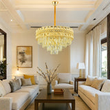 LÁMPARA COLGANTE AISHA KRYSTAL GOLD + FOCO VELA E14 4W TRANSP LUZ CÁLIDA