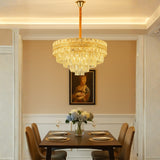 LÁMPARA COLGANTE AISHA KRYSTAL GOLD + FOCO VELA E14 4W TRANSP LUZ CÁLIDA