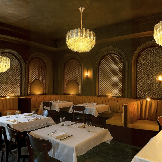 LÁMPARA COLGANTE ZAHRA KRYSTAL GOLD - SIN FOCO