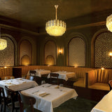 LÁMPARA COLGANTE ZAHRA KRYSTAL GOLD - SIN FOCO