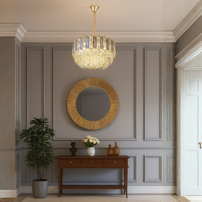 LÁMPARA COLGANTE ZAHRA KRYSTAL GOLD - SIN FOCO