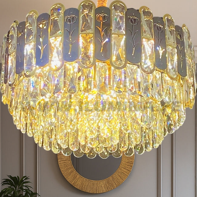 LÁMPARA COLGANTE ZAHRA KRYSTAL GOLD - SIN FOCO