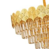 LÁMPARA COLGANTE SALMA KRYSTAL GOLD + FOCO VELA E14 4W TRANSP LUZ CÁLIDA