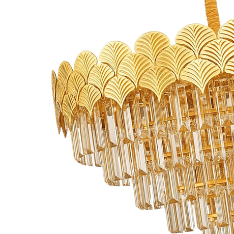 LÁMPARA COLGANTE SALMA KRYSTAL GOLD + FOCO VELA E14 4W TRANSP LUZ CÁLIDA