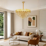 LÁMPARA COLGANTE SALMA KRYSTAL GOLD + FOCO VELA E14 4W TRANSP LUZ CÁLIDA