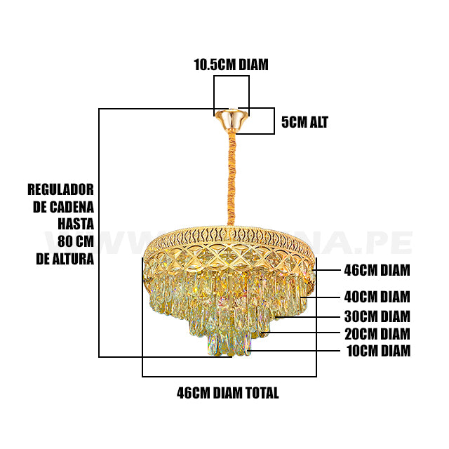 LÁMPARA COLGANTE LED LAYLA KRYSTAL GOLD 9746-500