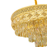 LÁMPARA COLGANTE LAYLA KRYSTAL GOLD + FOCO VELA E14 4W TRANSP LUZ CÁLIDA