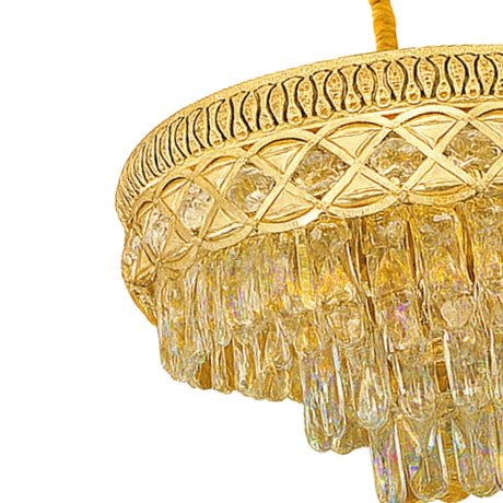 LÁMPARA COLGANTE LAYLA KRYSTAL GOLD + FOCO VELA E14 4W TRANSP LUZ CÁLIDA