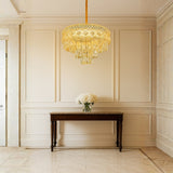 LÁMPARA COLGANTE LAYLA KRYSTAL GOLD + FOCO VELA E14 4W TRANSP LUZ CÁLIDA