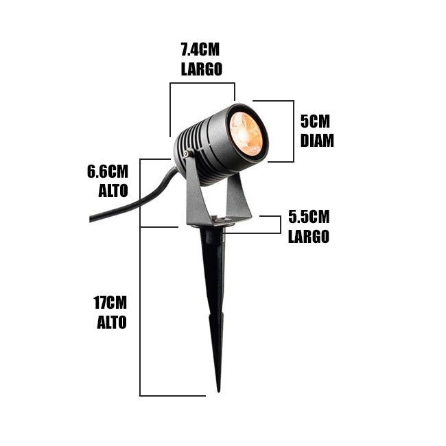 LUMINARIA ESTACA PARA JARDÍN TERESA LED 5W ORIENTABLE LUZ CÁLIDA