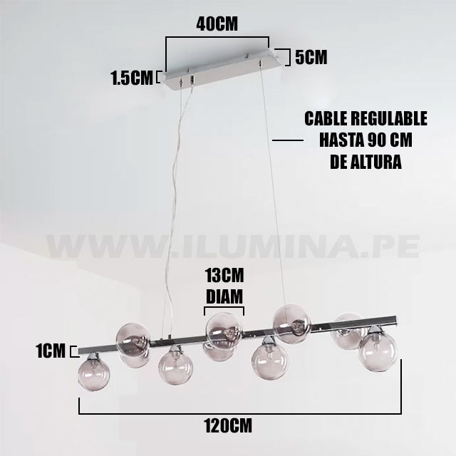 LÁMPARA COLGANTE AFRODITA SILVER LUX LED