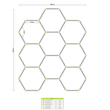 LÁMPARA HEXAGONAL LED ADOSABLE A TECHO/PARED TIPO PANAL "M" - KIT COMPLETO 09 HEXAGONALES LUZ BLANCA