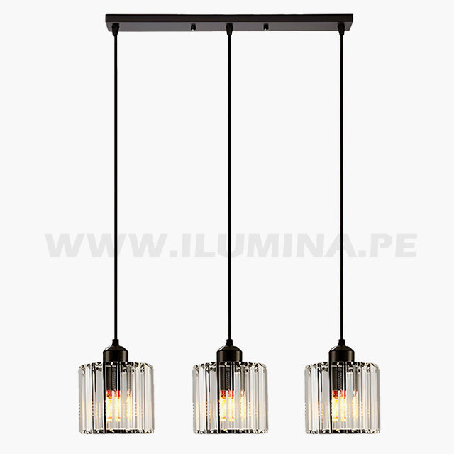 LÁMPARA COLGANTE ALBA LINE BLACK AND CRISTAL LED ECOLAMPS