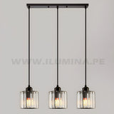 LÁMPARA COLGANTE ALBA LINE BLACK AND CRISTAL LED ECOLAMPS