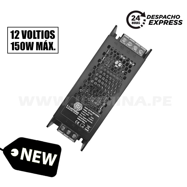 TRANSFORMADOR PARA CINTA LED 12V 150W MARCA ILUMINA