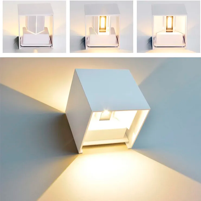 LÁMPARA DE EXTERIOR CUBE LED WHITE 6W LUZ CÁLIDA