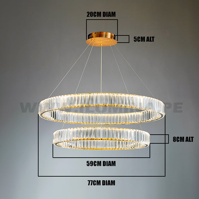 LÁMPARA COLGANTE LED ATLANTA KRYSTAL GOLD 82W + CONTROL REMOTO – i-Lumina