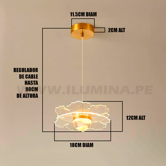 LÁMPARA COLGANTE TRICOLOR DILAILA GOLD LED