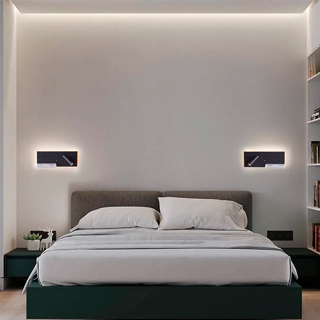 LÁMPARA DE PARED INTERIOR DONATELLA LED 11W + USB, LUZ INTERMEDIA DE LECTURA LED 3W Y CARGADOR INALÁMBRICO WIRELESS