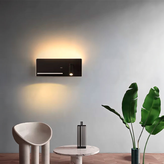 LÁMPARA DE PARED INTERIOR DONATELLA LED 11W + USB, LUZ INTERMEDIA DE LECTURA LED 3W Y CARGADOR INALÁMBRICO WIRELESS