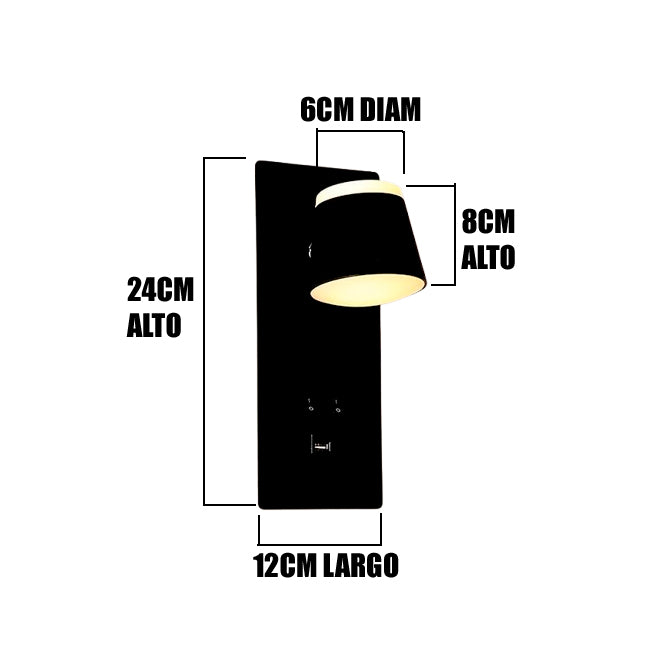 LÁMPARA DE PARED INTERIOR GRETA LED 11W + USB