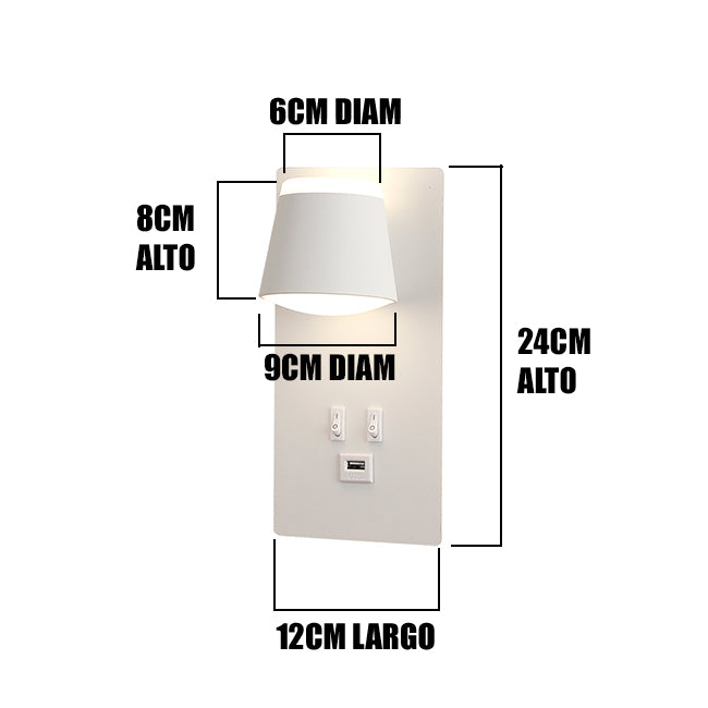 LÁMPARA DE PARED INTERIOR ILARIA LED 11W + USB