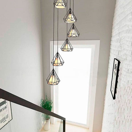 LÁMPARA COLGANTE MERCED BLACK 08 LUCES LED