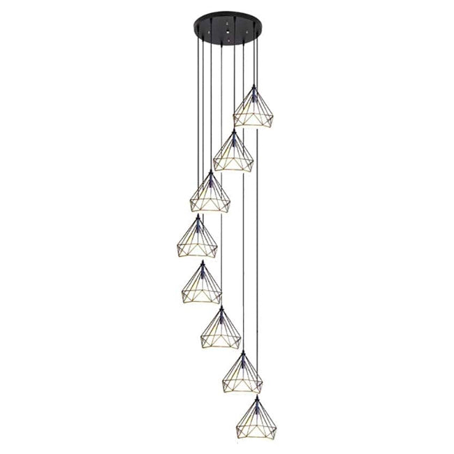 LÁMPARA COLGANTE MERCED BLACK 08 LUCES LED