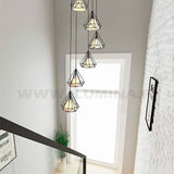 LÁMPARA COLGANTE MERCED BLACK 08 LUCES LED